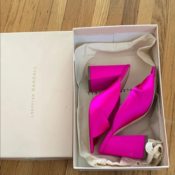 Loeffler Randall 💖Pink Mules with Block Heel and Twisted Detail - Picture 5 of 9